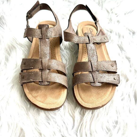 Clarks April Cove Bronze Metallic Sandals Size 8 NWT - Picture 6 of 13